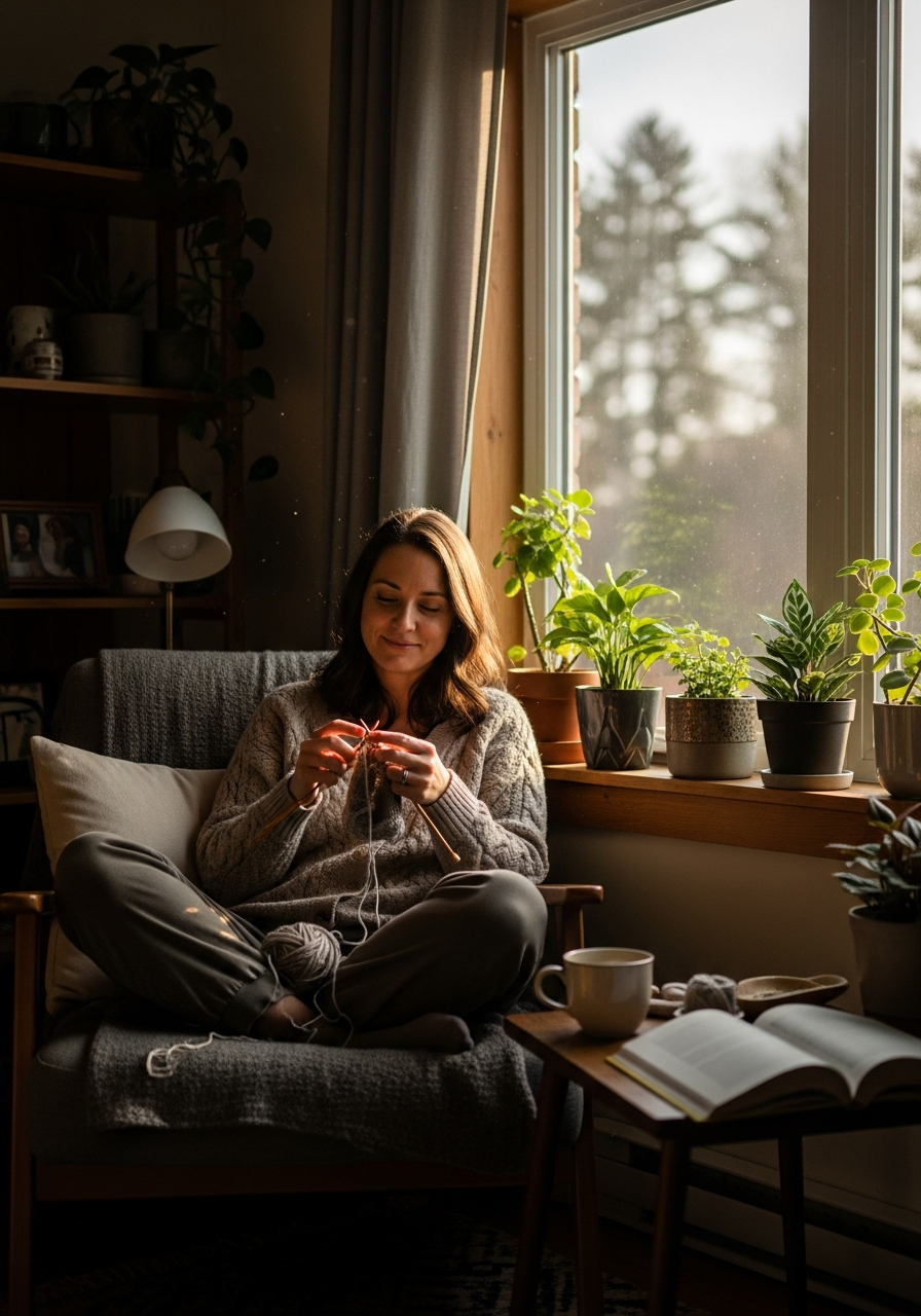 Ученица за вязанием
